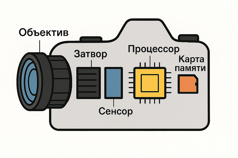 Устройство фотоаппарата Устройство фотоаппарата схема