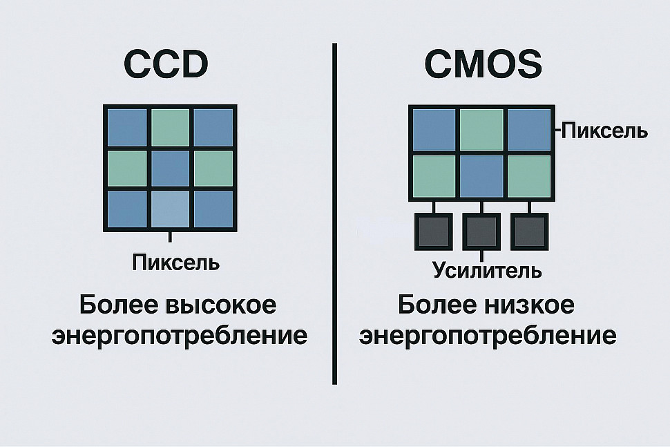 Сравнение матриц CCD и CMOS Сравнение матриц CCD и CMOS схема