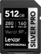 Карта памяти Lexar SDXC 512GB Professional Silver Pro UHS-II U3 V60 280/160 MB/s 