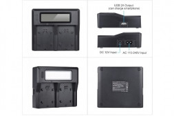 Двойное зарядное у-во BC-Q2 с инфо индикатором для Sony F970/770/ QM50/71/91+usb Charger в Москве