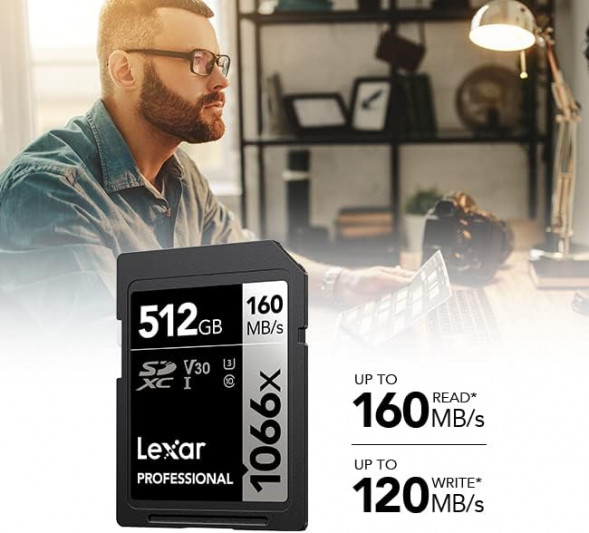 Карта памяти Lexar SDXC 512GB Professional 1066x U3 V30 160Mb/s