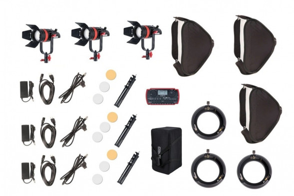 Комплект осветителей 3шт CAME-TV Q-55WMKII-3PACK Boltzen 55w High Output Fresnel Focusable LED Daylight 21000 Lux@1m