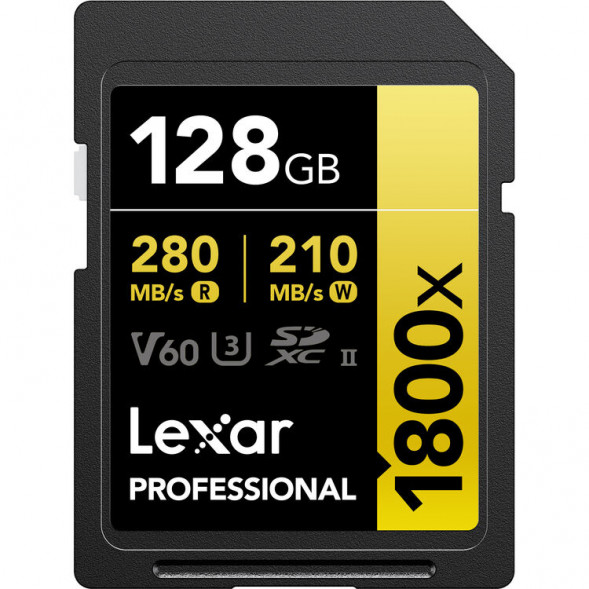 Карта памяти Lexar SDXC 128GB Professional Gold 1800x UHS-II 280/210 MB/s