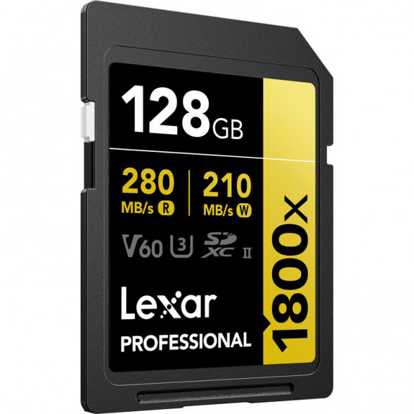 Карта памяти Lexar SDXC 128GB Professional Gold 1800x UHS-II 280/210 MB/s