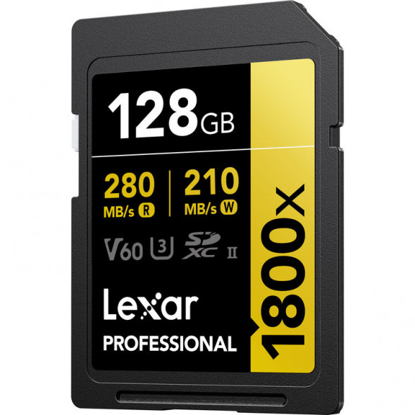 Карта памяти Lexar SDXC 128GB Professional Gold 1800x UHS-II 280/210 MB/s