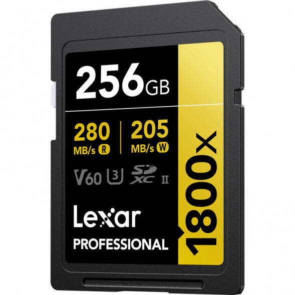Карта памяти Lexar SDXC 256GB Professional Gold 1800x UHS-II 280/205 MB/s