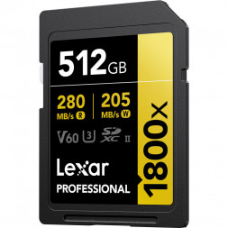 Карта памяти Lexar SDXC 512GB Professional Gold 1800x UHS-II 280/205 MB/s в Москве