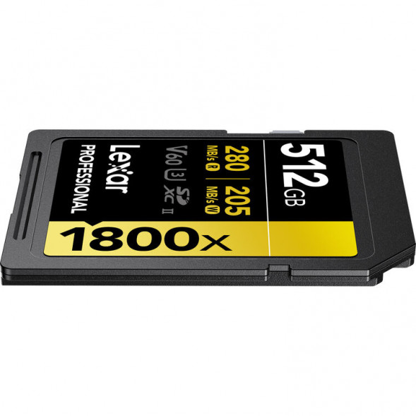 Карта памяти Lexar SDXC 512GB Professional Gold 1800x UHS-II 280/205 MB/s