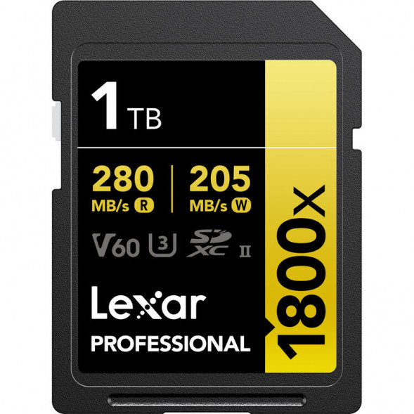 Карта памяти Lexar SDXC 1TB Professional Gold 1800x UHS-II 280/205 MB/s