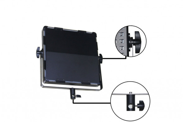 Накамерный свет Professional Video Light LED-1296AS V-Mount комплект Сетевой адаптер, пулт и чехол (3200К-5600К/75W/7800 люкс/1 м)