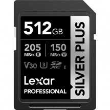 Карта памяти Lexar SDXC 512GB Professional Silver Plus V30 U3 205/150Mb/s (LSDSIPL512G-BNNNG) в Москве