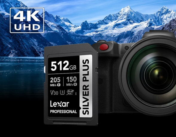 Карта памяти Lexar SDXC 512GB Professional Silver Plus V30 U3 205/150Mb/s (LSDSIPL512G-BNNNG)