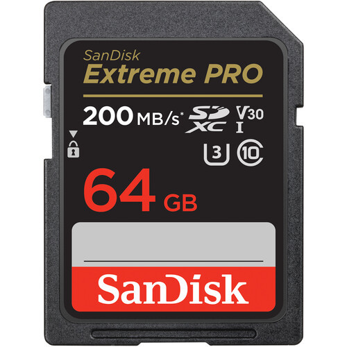 Карта памяти SanDisk Extreme Pro 64GB SDXC UHS-I Class 3 V30 200 MB/s — 