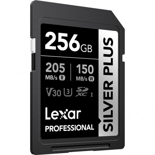 Карта памяти Lexar SDXC 256GB Professional Silver Plus V30 U3 205/150MB/s (LSDSIPL256G-BNNNG)