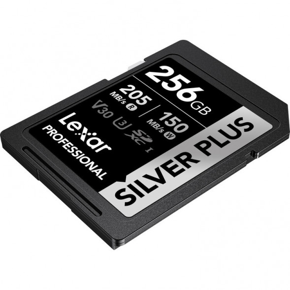 Карта памяти Lexar SDXC 256GB Professional Silver Plus V30 U3 205/150MB/s (LSDSIPL256G-BNNNG)