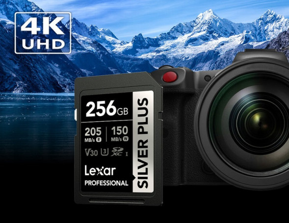 Карта памяти Lexar SDXC 256GB Professional Silver Plus V30 U3 205/150MB/s (LSDSIPL256G-BNNNG)