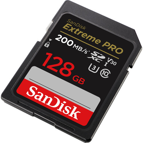 Карта памяти SanDisk Extreme Pro 128GB SDXC UHS-I Class 3 V30 200 MB/s