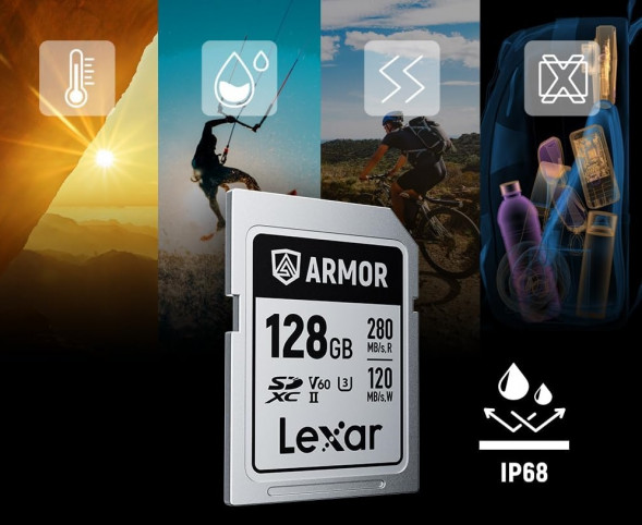 Карта памяти Lexar SDXC 128GB Armor Silver Pro U3 V60 280/120 MB/s [LSDAMSP128G-RNNNG]
