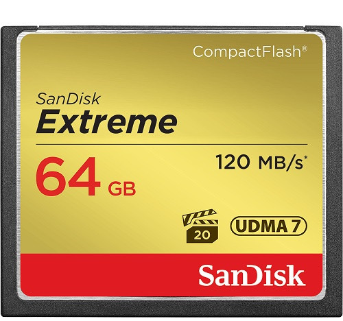 Карта памяти SanDisk Extreme CompactFlash 120MB/s 64GB