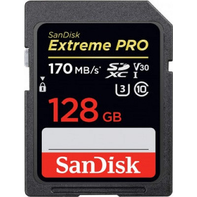 Карта памяти SanDisk Extreme Pro 128GB SDXC Class 10 UHS-I U3 V30 (170 MB)