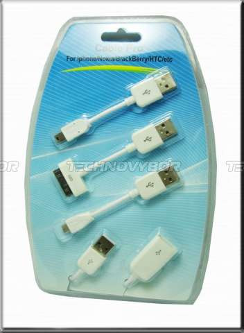 Набор переходников USB iPone/Nokia/HTC в блистере