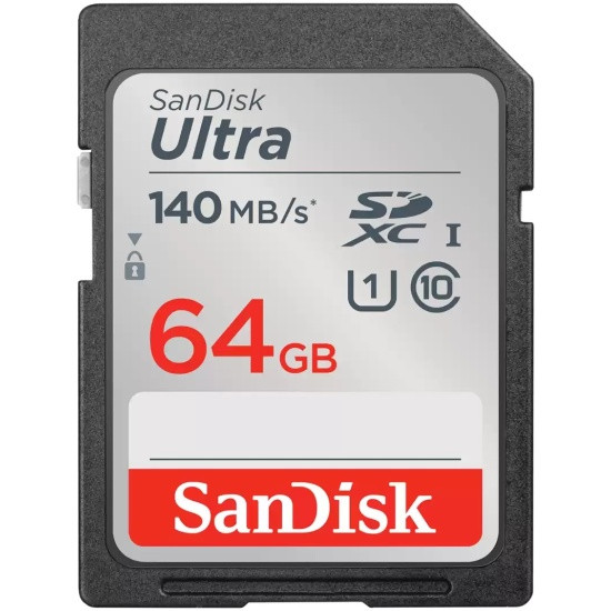 Карта памяти SanDisk Ultra 64GB SDHC 140MB/s 