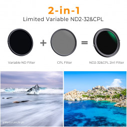 Светофильтр JJC F-NC82 Circular Polarizing &amp;amp; Variable ND2-ND32 Filter 2 в 1 Design в Москве