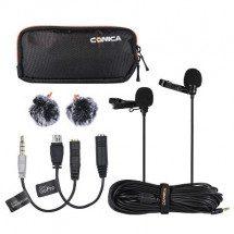 Петличный микрофон Comica CVM-D02B (4.5 m) двойной в Москве