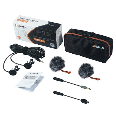 Двойной петличный микрофон CoMica CVM-D02B (6 m)