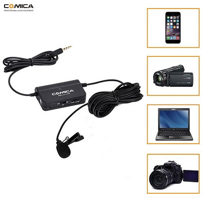 Петличный микрофон CoMica CVM-SIG.LAV V05 предусилитель для камеры и смартфонов