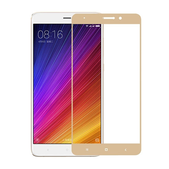 Защитное стекло с рамкой для Xiaomi Mi 5s Plus Gold