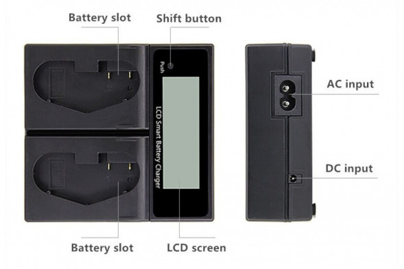 Двойное зарядное устройство для Canon LP-E4/4N/LP-E19