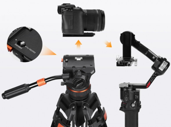 Штатив K&amp;amp;F Concept VA3 с видеоголовой BV60