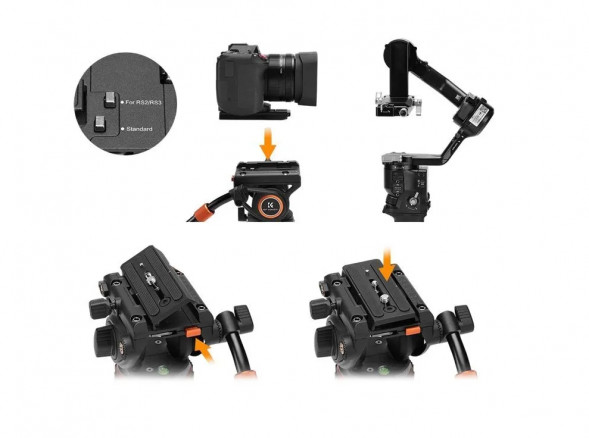 Штатив K&amp;amp;F Concept VA3 с видеоголовой BV60