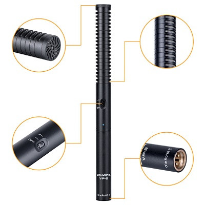 Профессиональный микрофон-пушка CoMica CVM-VP2 суперкардиоида XLR