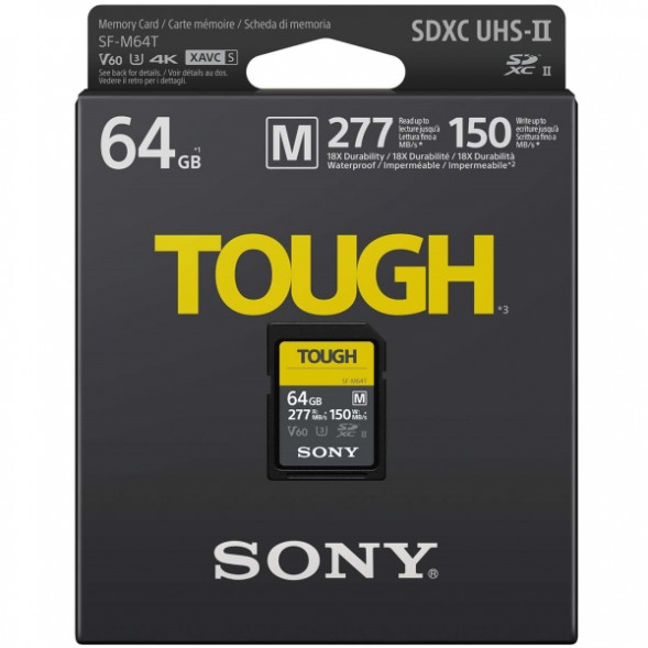 Карта памяти Sony SDXC 64GB 277R/150W Tough (SF-M64T/T)