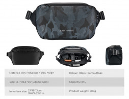 Сумка для фотокамер K&F Concept KF13.157 V4 Alpha Sling 10L черная в Москве