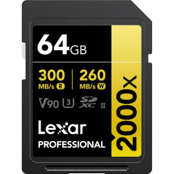 Карта памяти Lexar SDXC 64GB Professional 2000x UHS-II U3 V90 300/260 MB/s в Москве