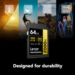 Карта памяти Lexar SDXC 64GB Professional 2000x UHS-II U3 V90 300/260 MB/s в Москве