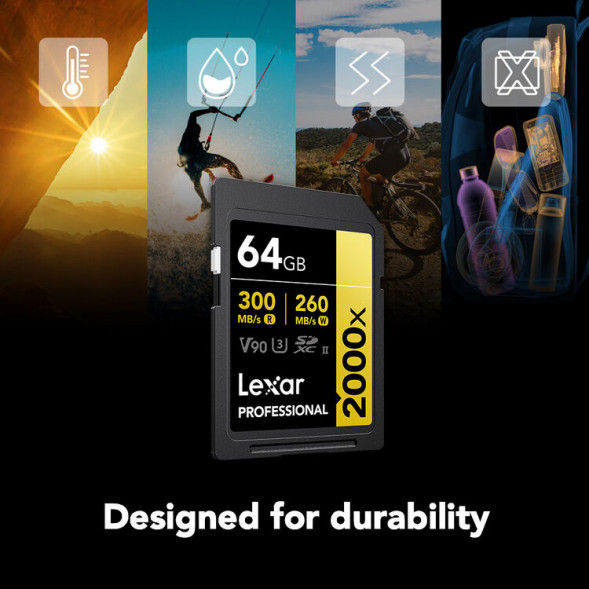 Карта памяти Lexar SDXC 64GB Professional 2000x UHS-II U3 V90 300/260 MB/s