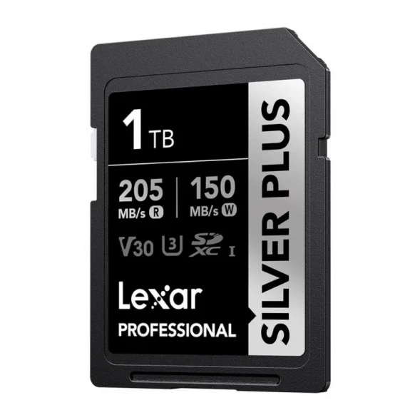 Карта памяти Lexar SDXC 1TB Professional Silver PLUS UHS-I R/W 205/150MB/s C10 (LSDSIPL001T-BNNNG)