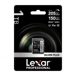 Карта памяти Lexar SDXC 1TB Professional Silver PLUS UHS-I R/W 205/150MB/s C10 (LSDSIPL001T-BNNNG) в Москве