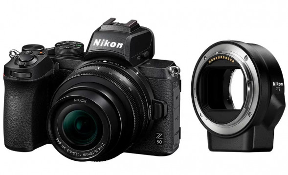 Фотоаппарат беззеркальный Nikon Z50 Kit Nikkor Z DX 16-50mm f/3.5-6.3 VR + переходник FTZ, черный
