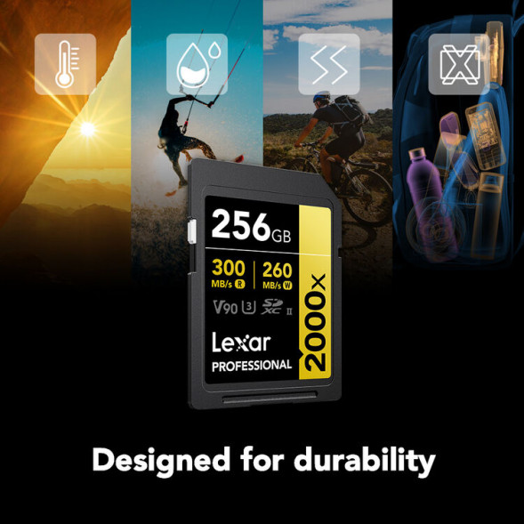 Карта памяти Lexar SDXC 256GB Professional 2000x UHS-II U3 V90 300/260 MB/s