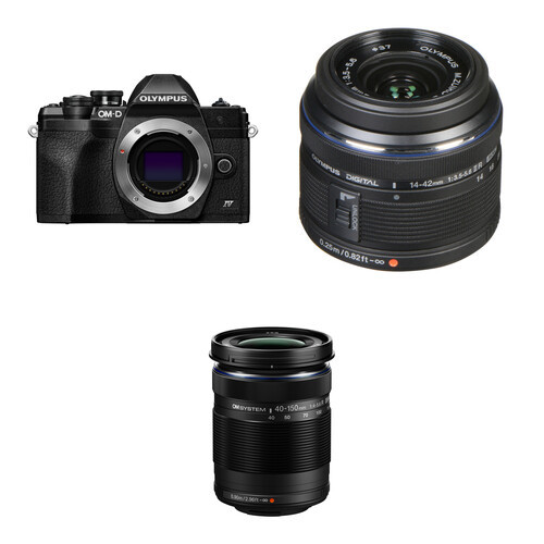 Фотоаппарат беззеркальный Olympus OM-D E-M10 Mark IV Kit 14-42mm+40-150 Черный &mdash; 