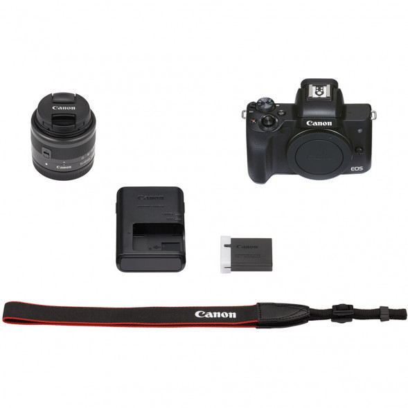 Фотоаппарат беззеркальный Canon M50 Mark II Kit EF-M 15-45mm F/3.5-6.3 IS STM, черный