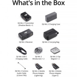 Микрофонная система DJI Mic 2 (2 TX + 1 RX) + зарядный кейс, Lightning в Москве