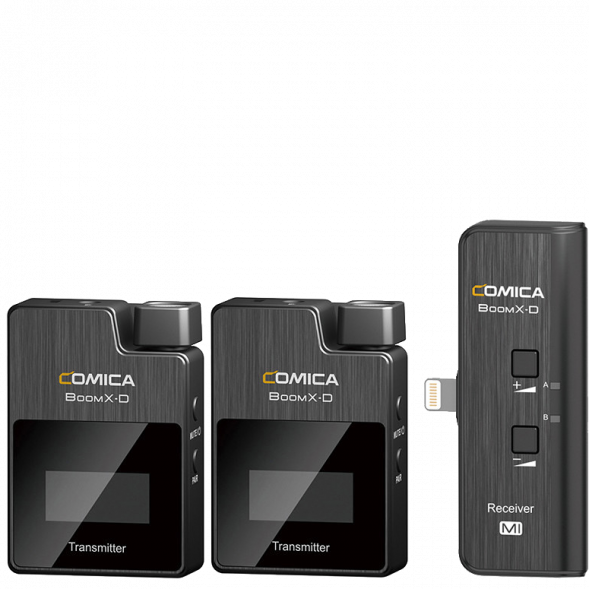 Беспроводной петличный микрофон Comica BoomX-D MI2  (TX+TX+MI RX) для Apple Lightning