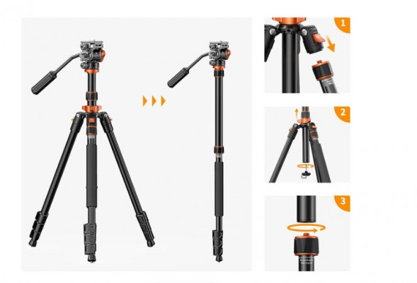 Штатив K&amp;amp;F Concept K234A7+FH-03
