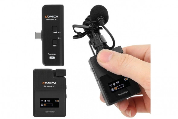 Беспроводной петличный микрофон Comica BoomX-D UC1 (TX+UC RX) 2,4G для смартфонов с разъемом USB-C